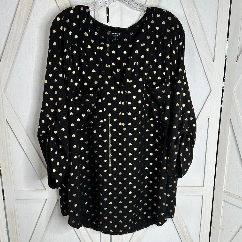 Torrid Harper 3/4 Sleeve Pullover Blouse